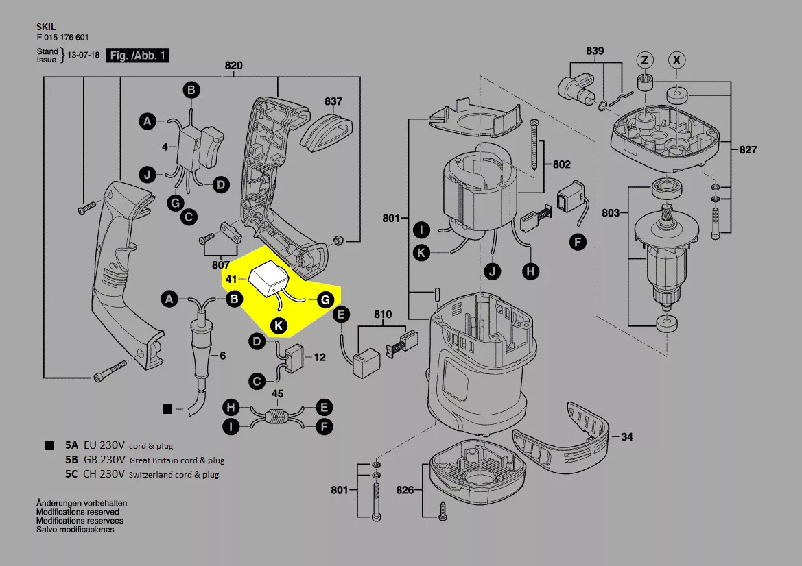 Variateur de vitesse réf. 2610Z05701 Skil